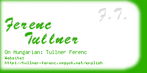 ferenc tullner business card